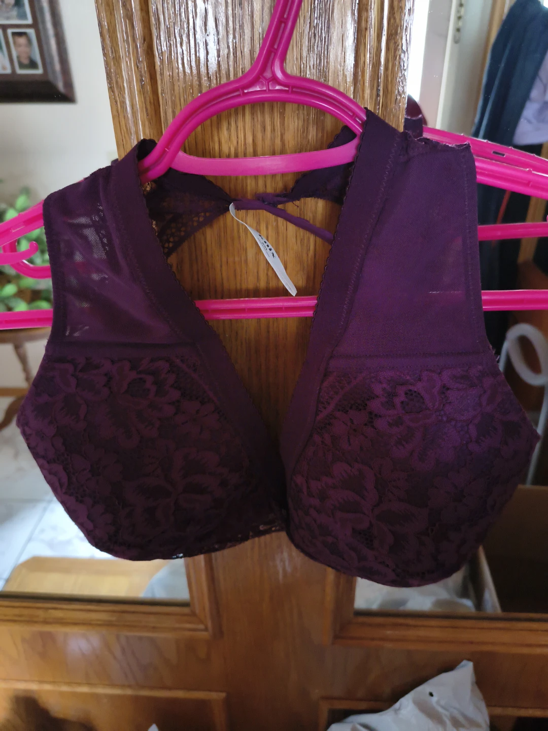 Knix Lace Deep V Bralette, Deep Purple, XXL - photo 4
