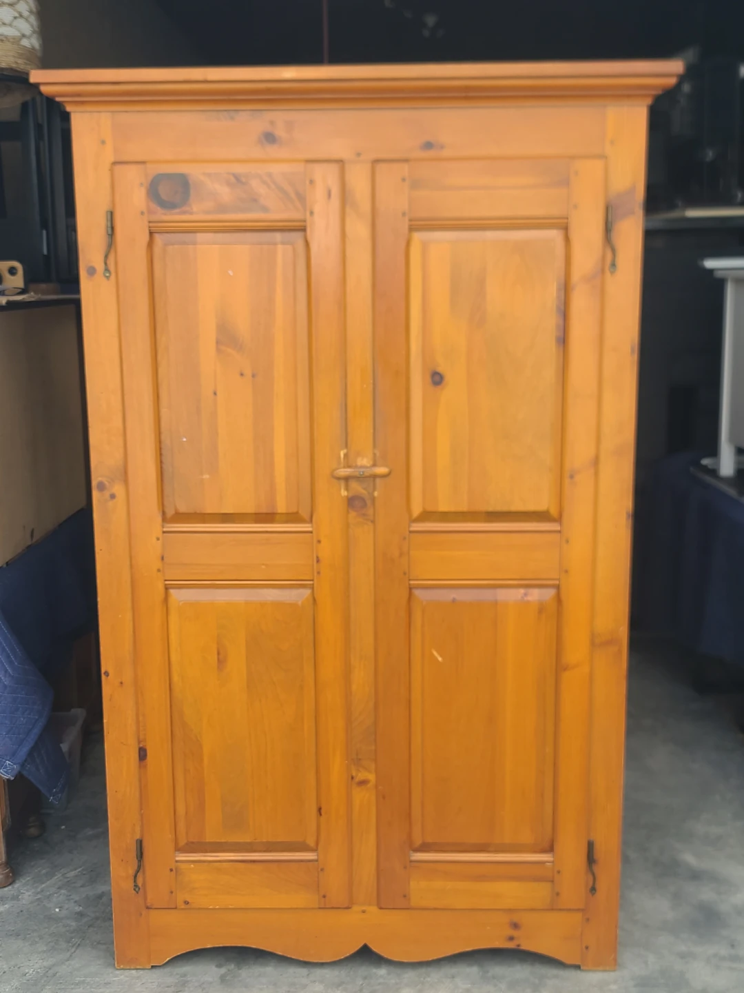 Vintage 1980 Roland Morrello Pine Armoire Cabinet