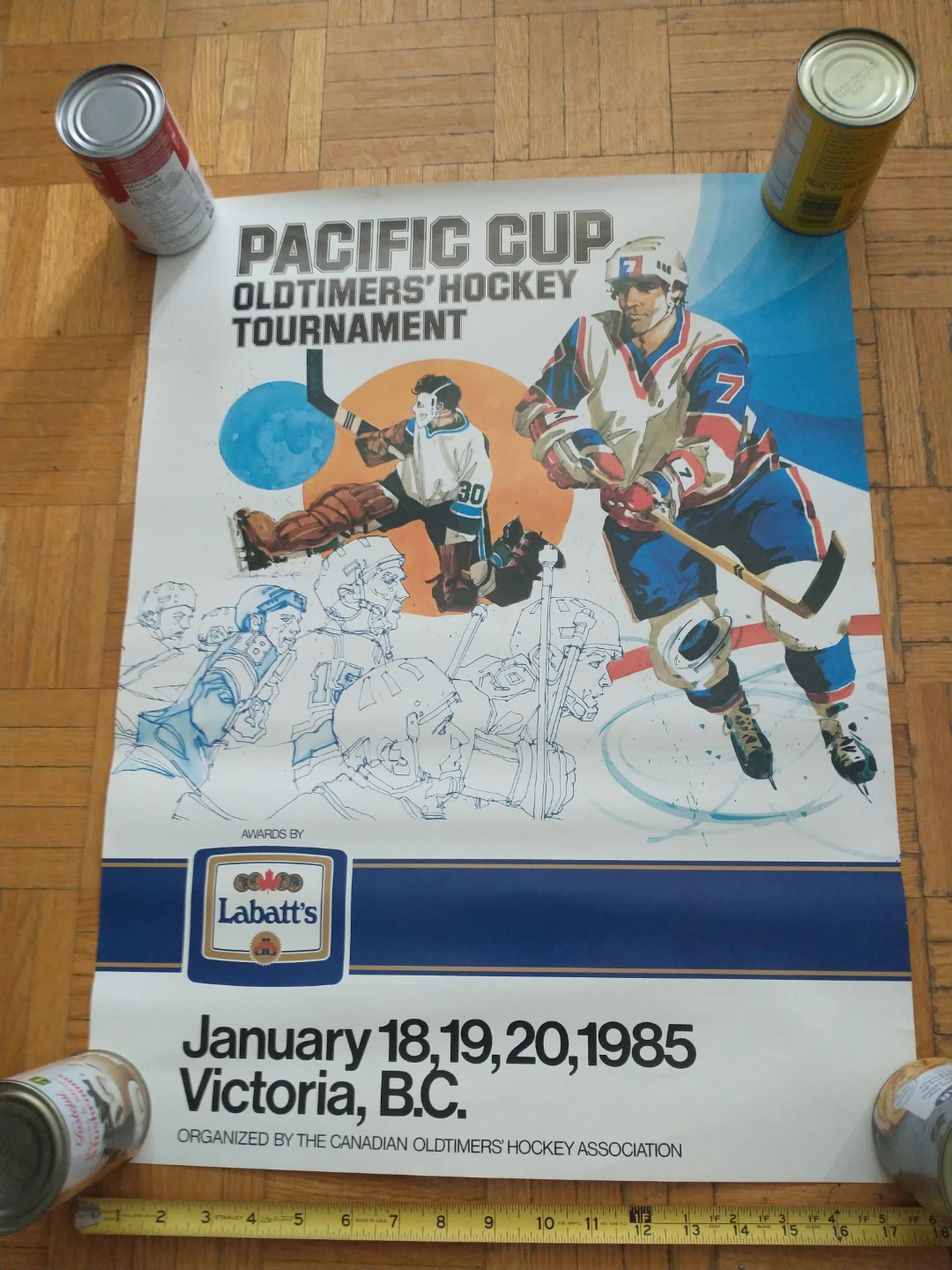 1985 Pacific Cup Oldtimers' Hockey Tournament 13 x 24 "Poster - photo 2