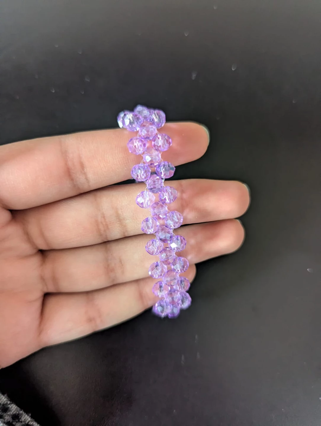 Purple Crystal Beaded Bracelet🏈 - photo 4