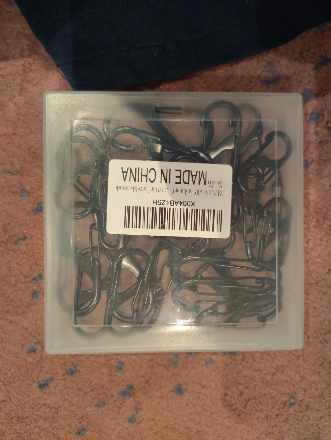 24 Pack Small Black Carabiner Clips