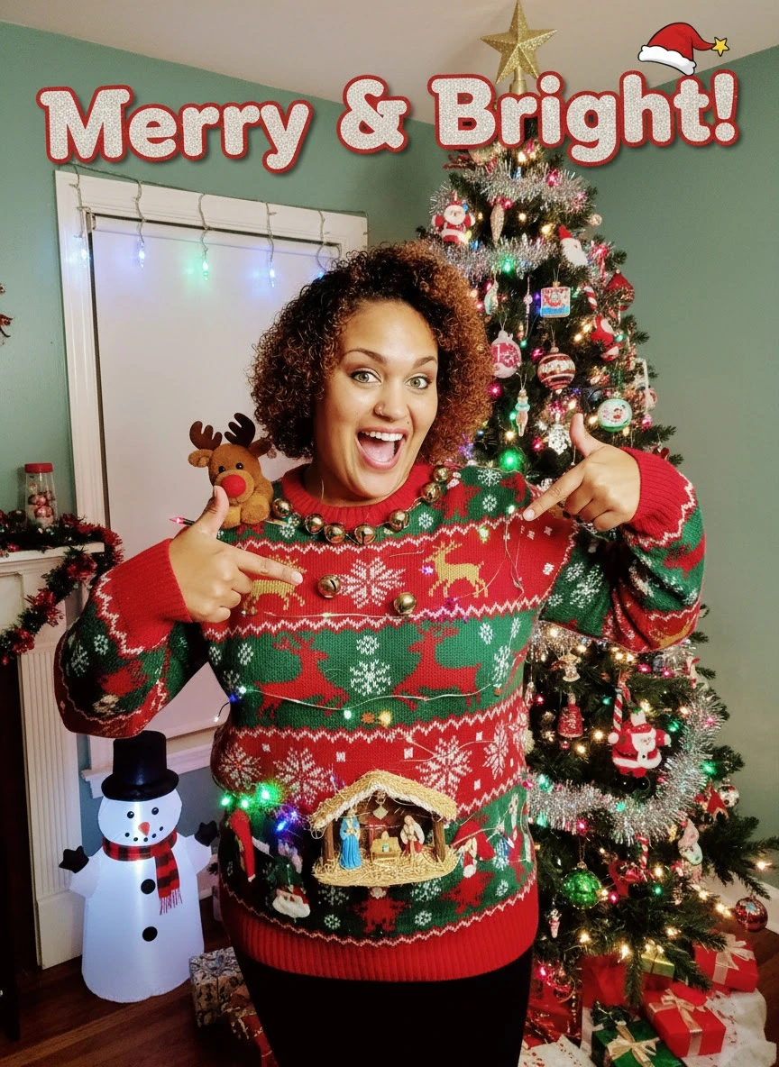 Light-up Christmas Nativity Ugly Sweater