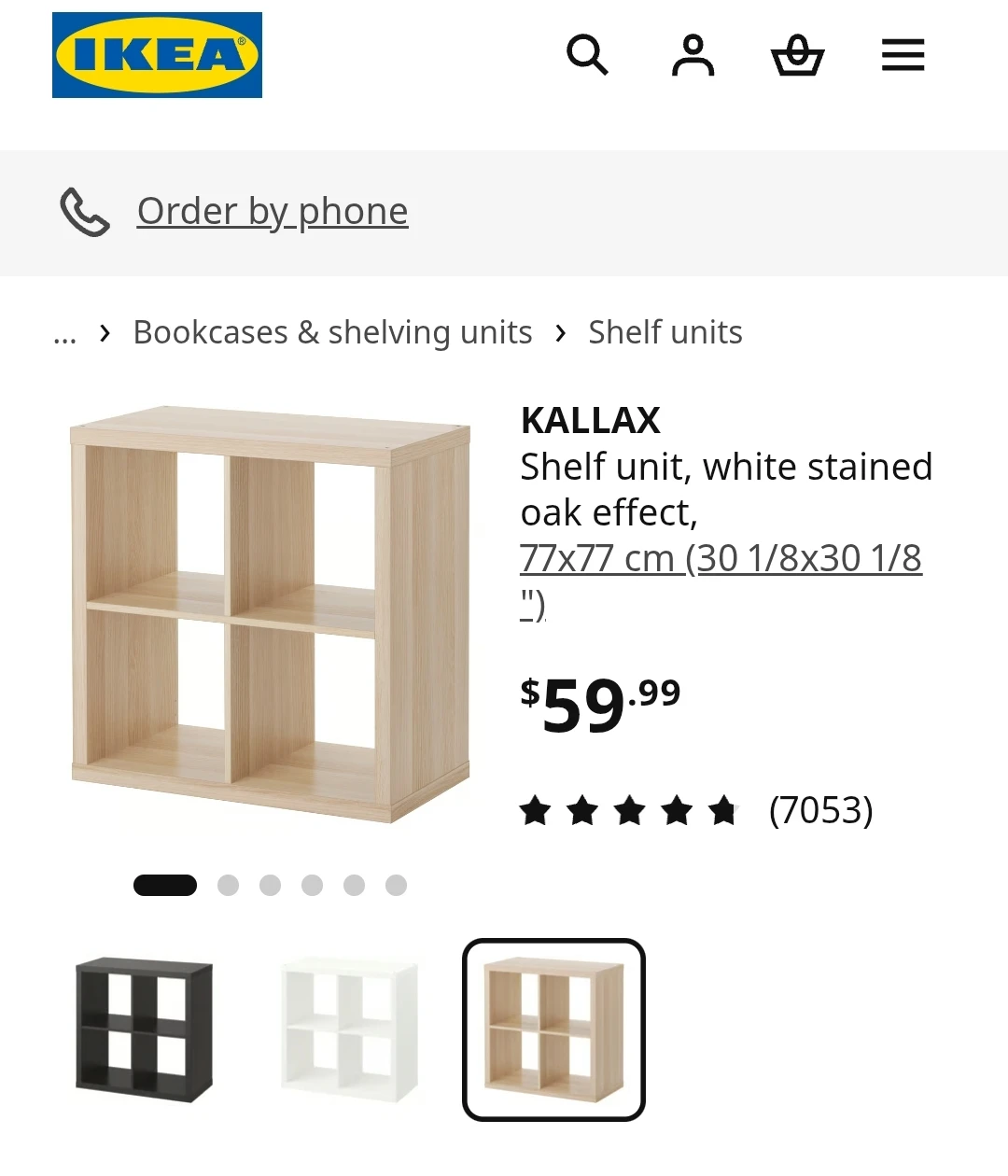 IKEA KALLAX 2x2 Shelf Unit – White Stained Oak Effect (Like New) - photo 3