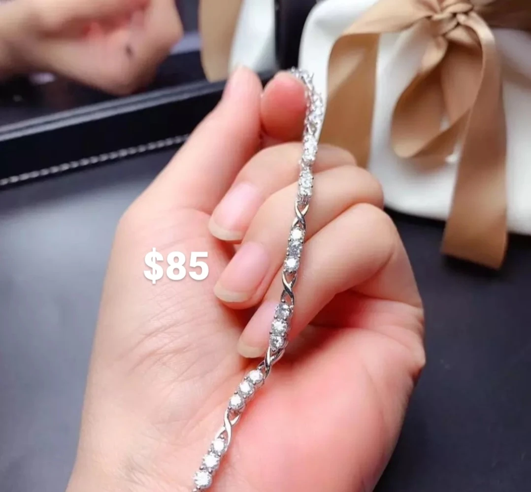 Silver Bracelet with moissanite new