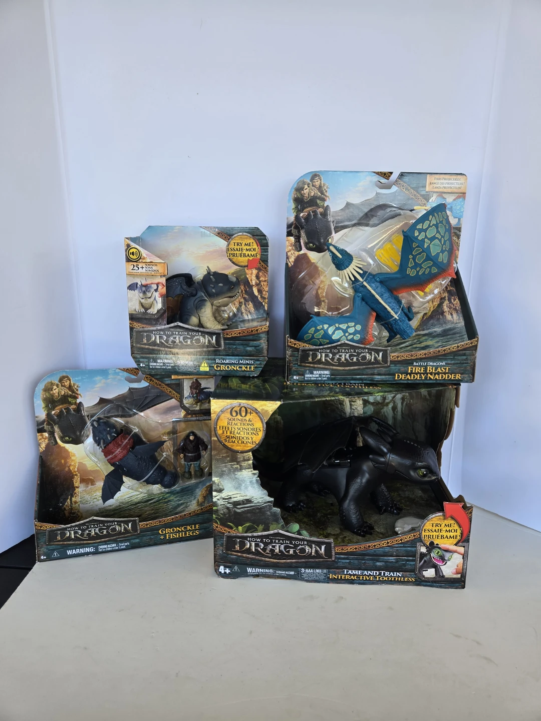 4 How to train your dragon toys brand new