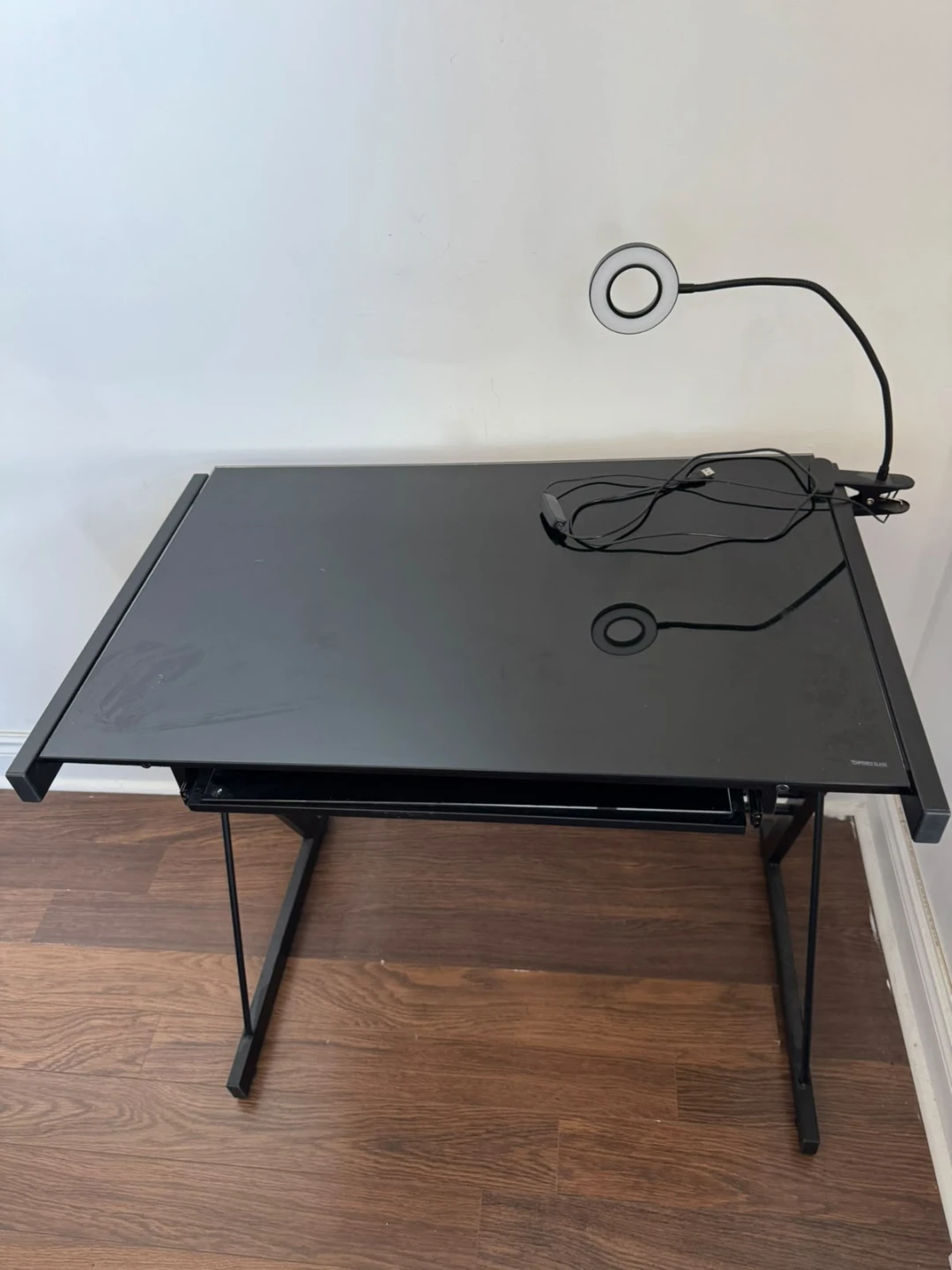 Black Drafting Table with LED Lamp
