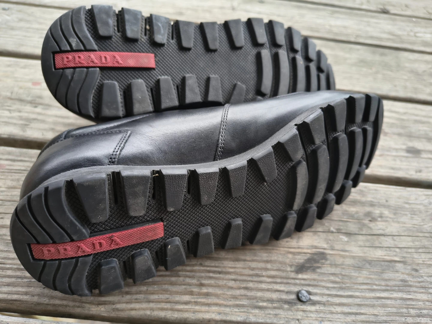 Prada black leather sneakers - photo 3