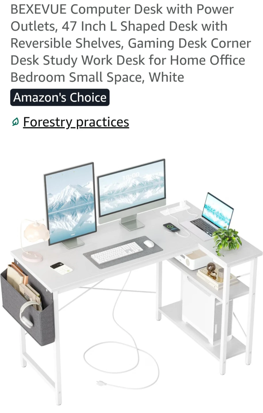 High-quality L-shaped desk (47") - photo 5