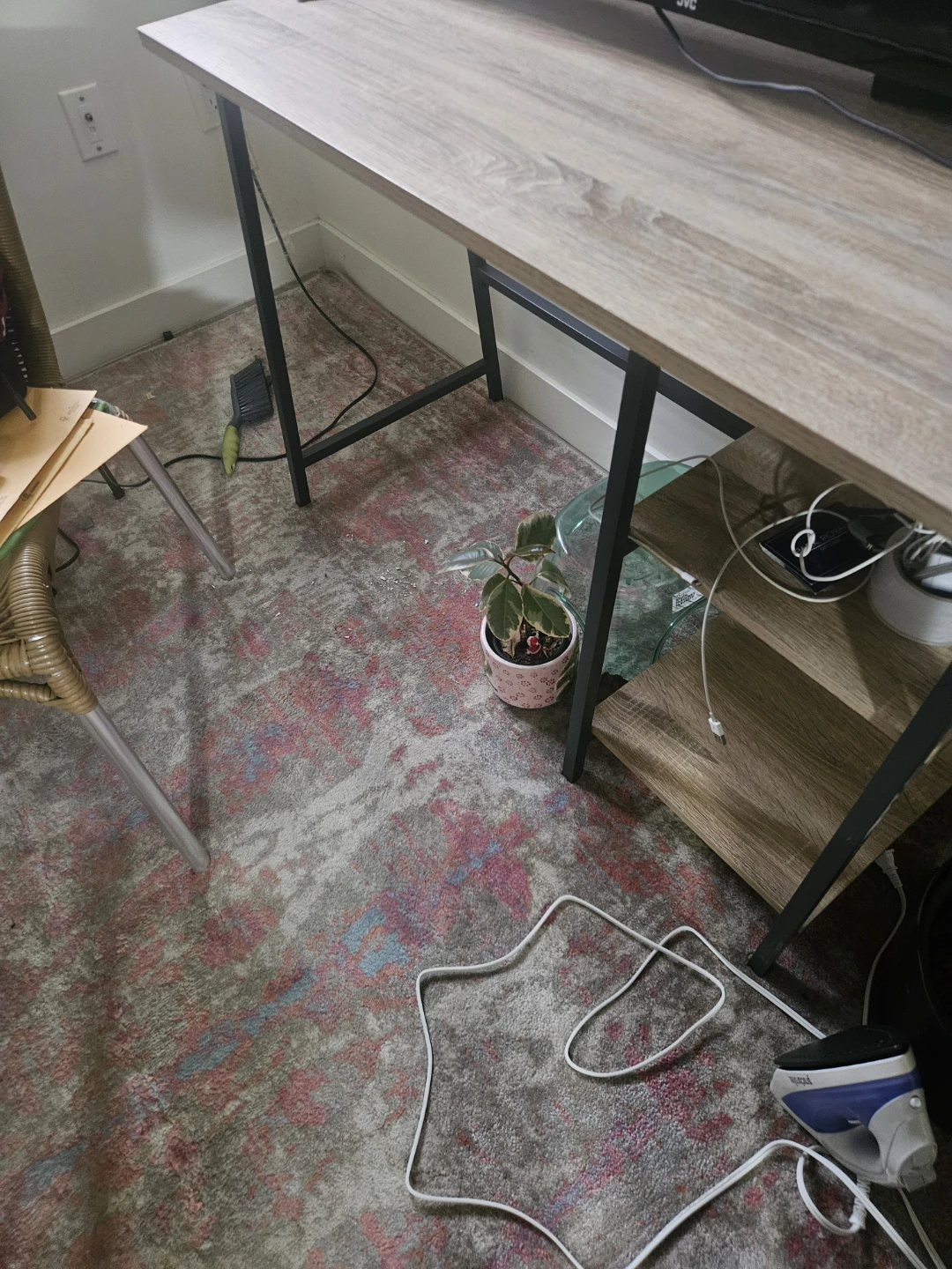 Wooden Desk with Metal Frame - photo 2