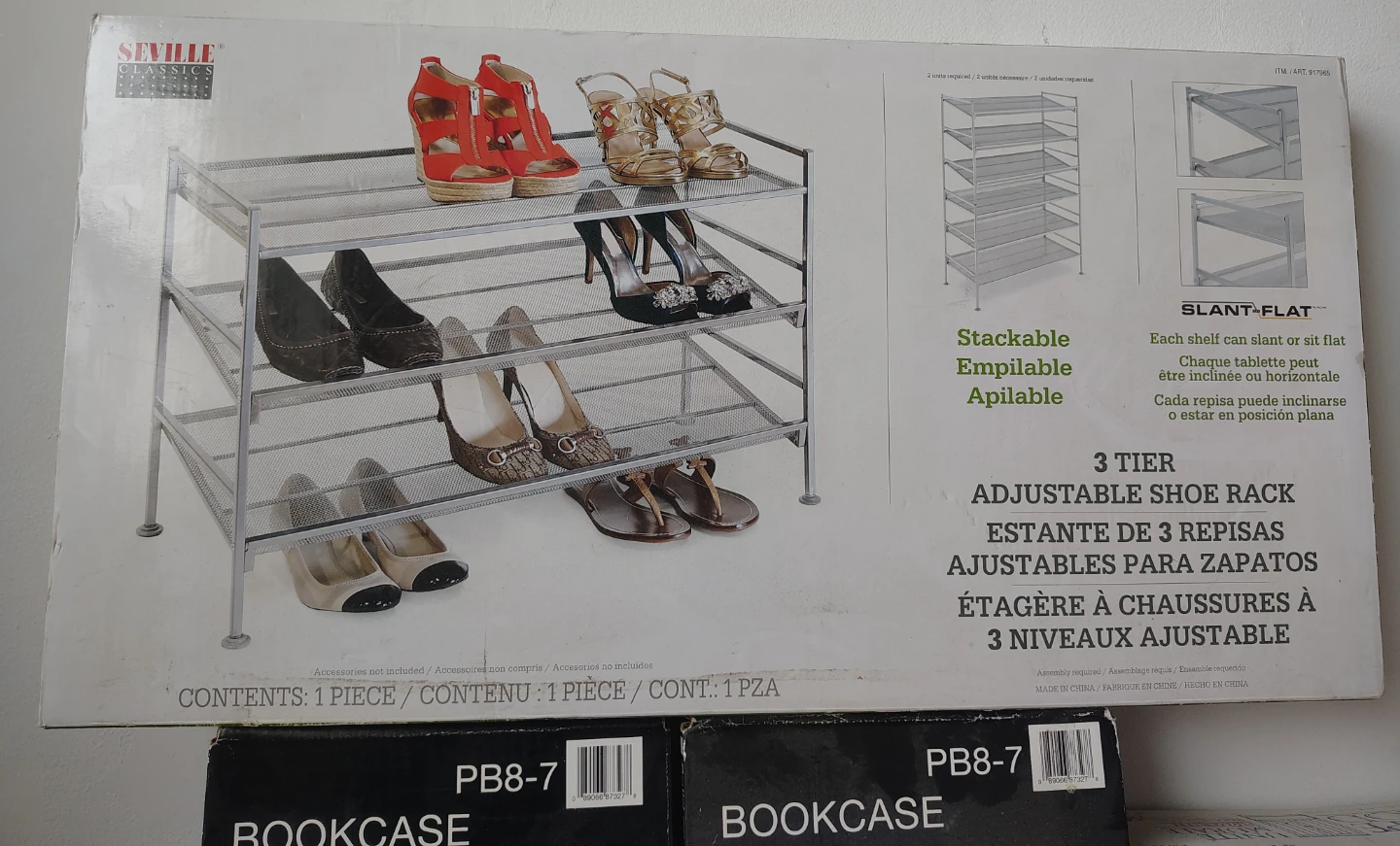 Seville Classics 3-Tier Adjustable Shoe Rack