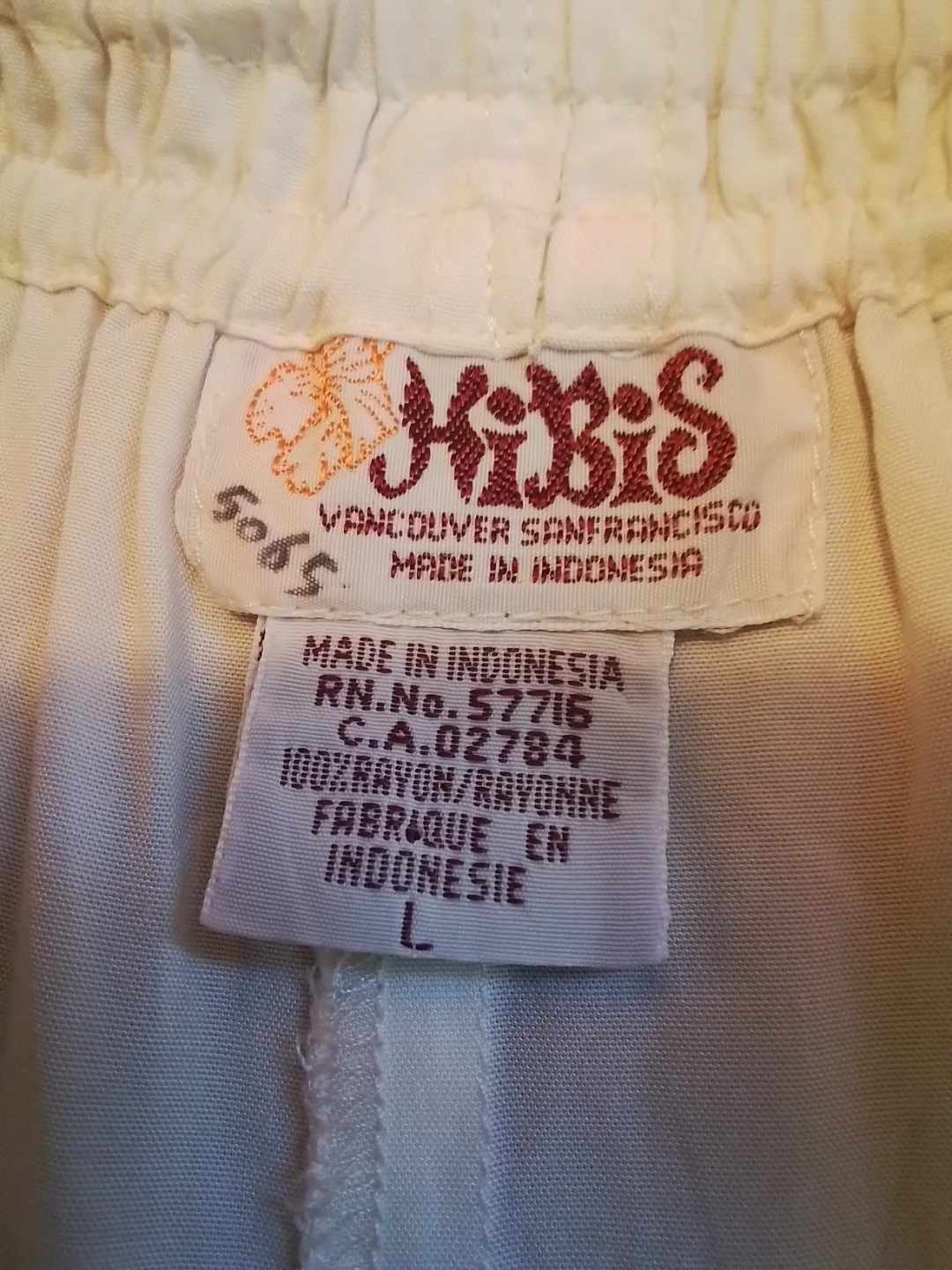 Kibis White Rayon Pants - Size Large - photo 5