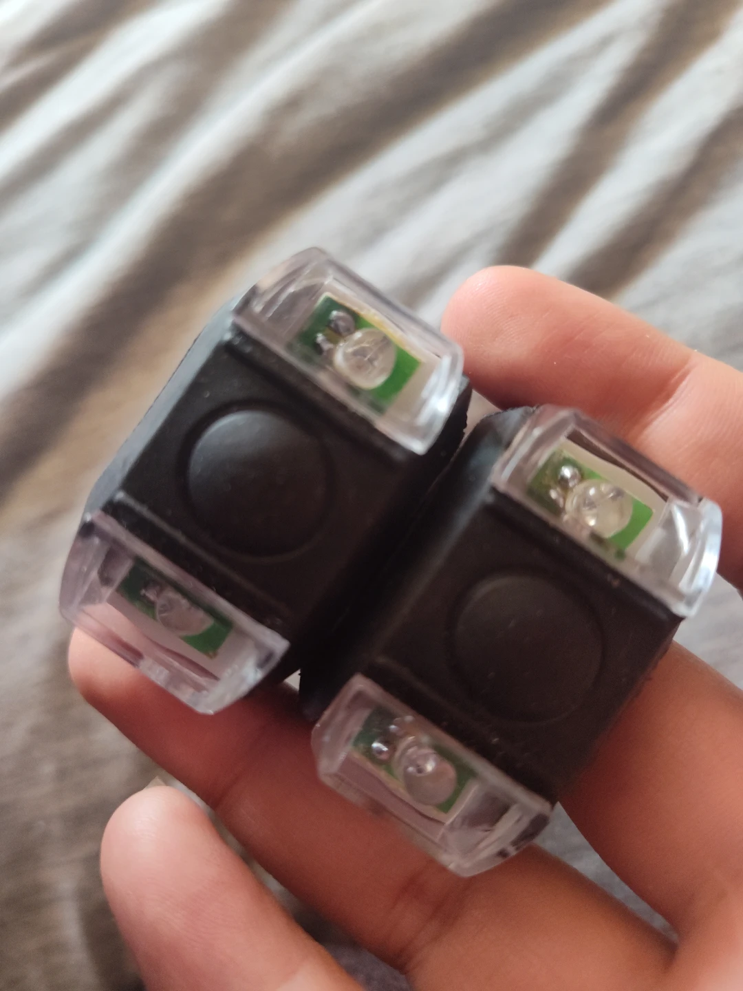 Set of two black LED silicone bicycle lights