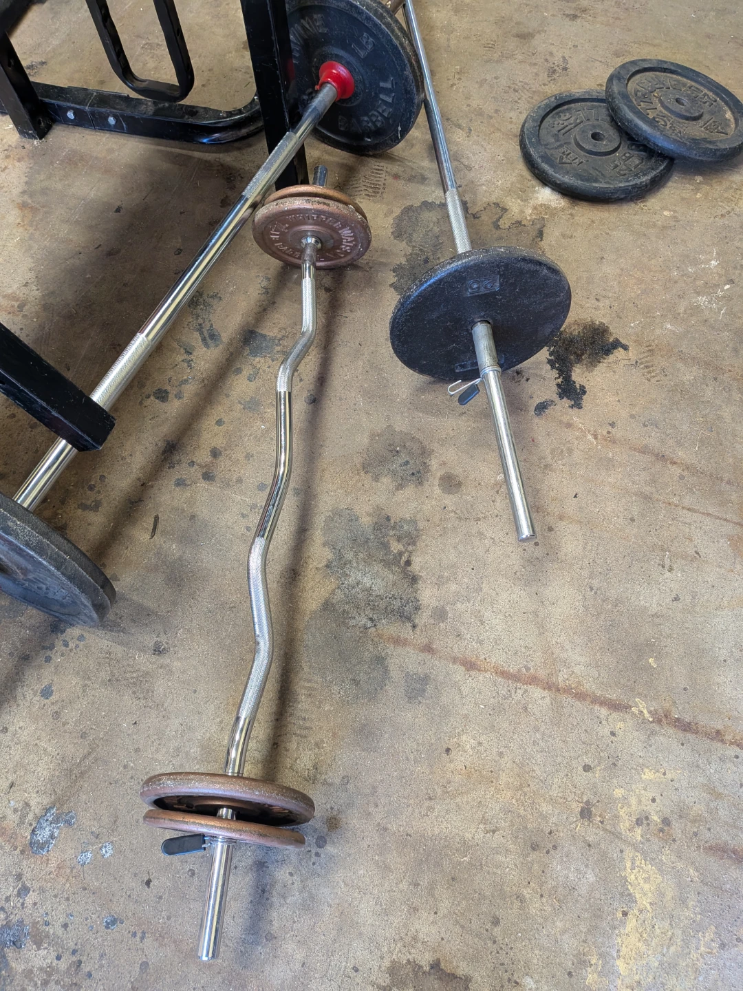 York Curl Mate 500 Weight Bench and Barbell Set - photo 3