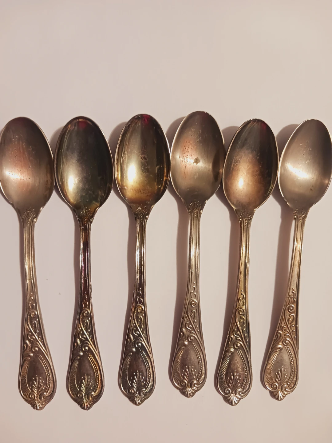 Set of 6 Vintage Ornate Silver Demitasse Spoons - photo 2