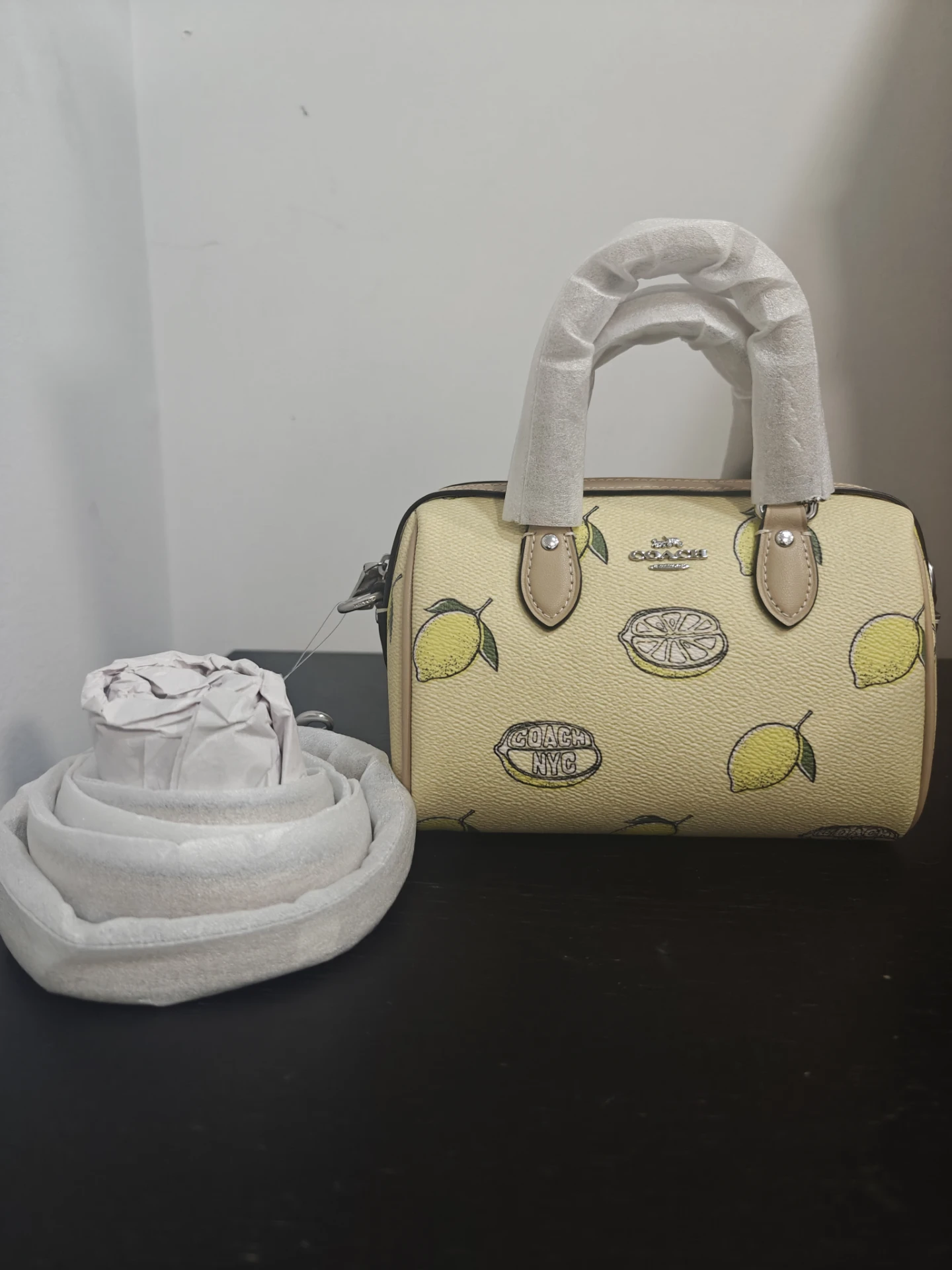 Coach Mini Rowan Crossbody Bag Lemon Print