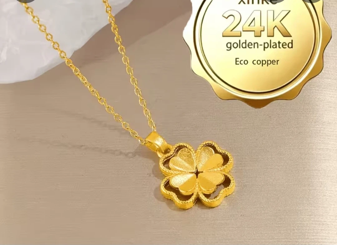 Xinke 24K Golden-Plated Clover Necklace - photo 2
