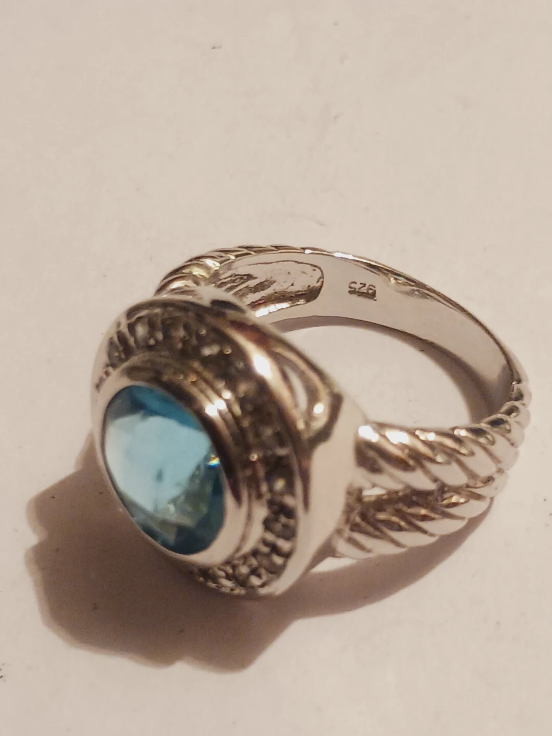 Gorgeous Sterling Silver 925 Blue Topaz Ring.8. - photo 4