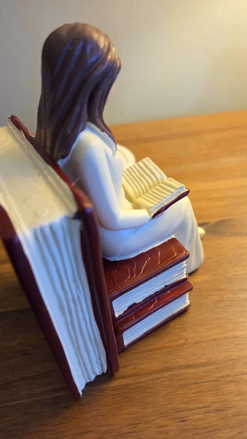Woman Reading Book Figurine – Bookend Style Decor *new - photo 2