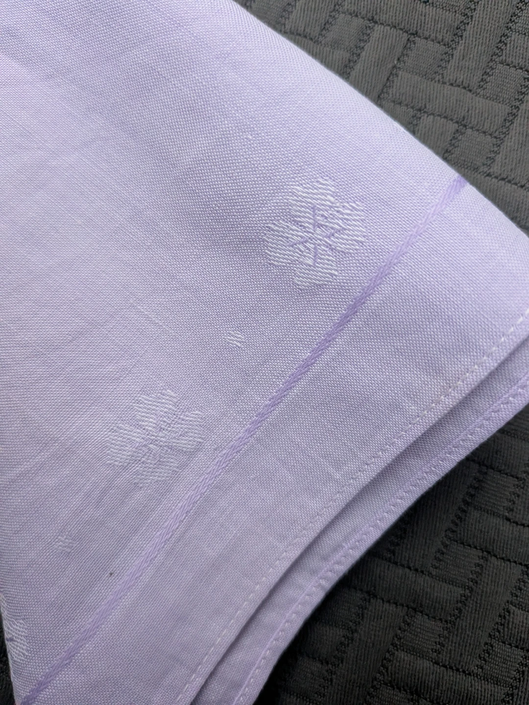 Vintage light purple floral handkerchief - photo 5