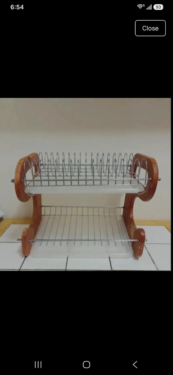 Two-Tier Wooden Dish Drying Rack
