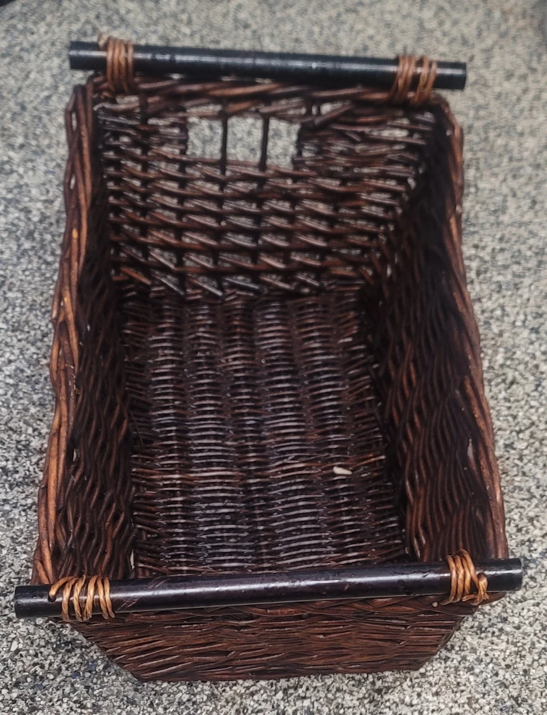 Dark Brown Woven Wicker Storage Basket - photo 2