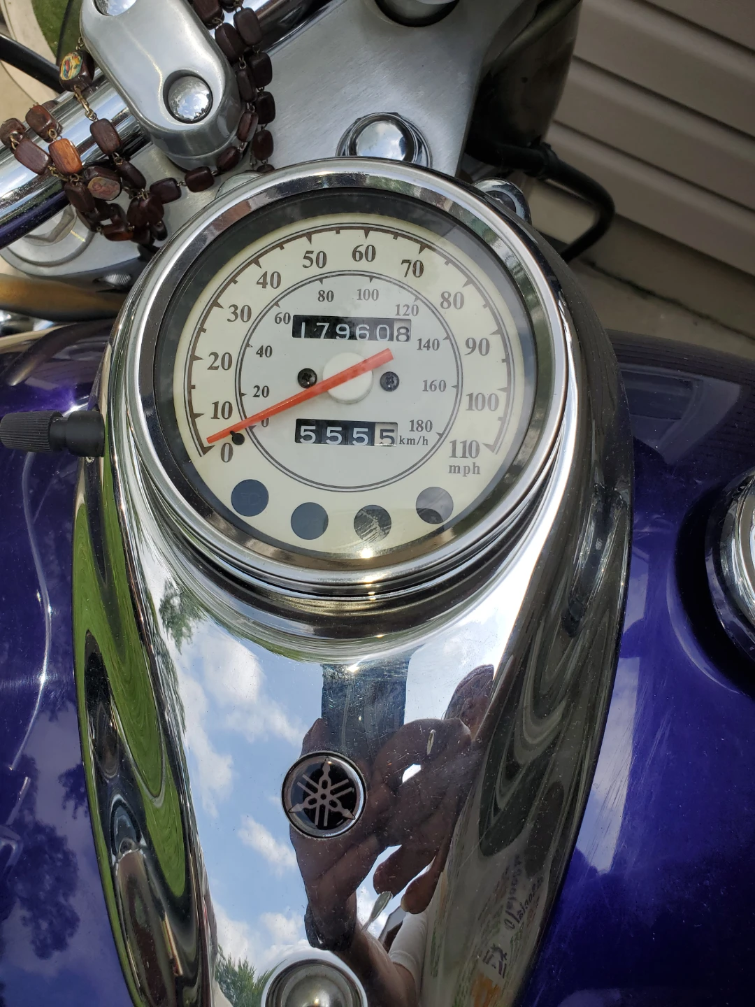 Purple Yamaha V-Star Motorcycle