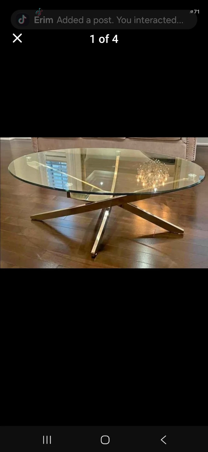 Etta Avenue Oval Glass Coffee Table