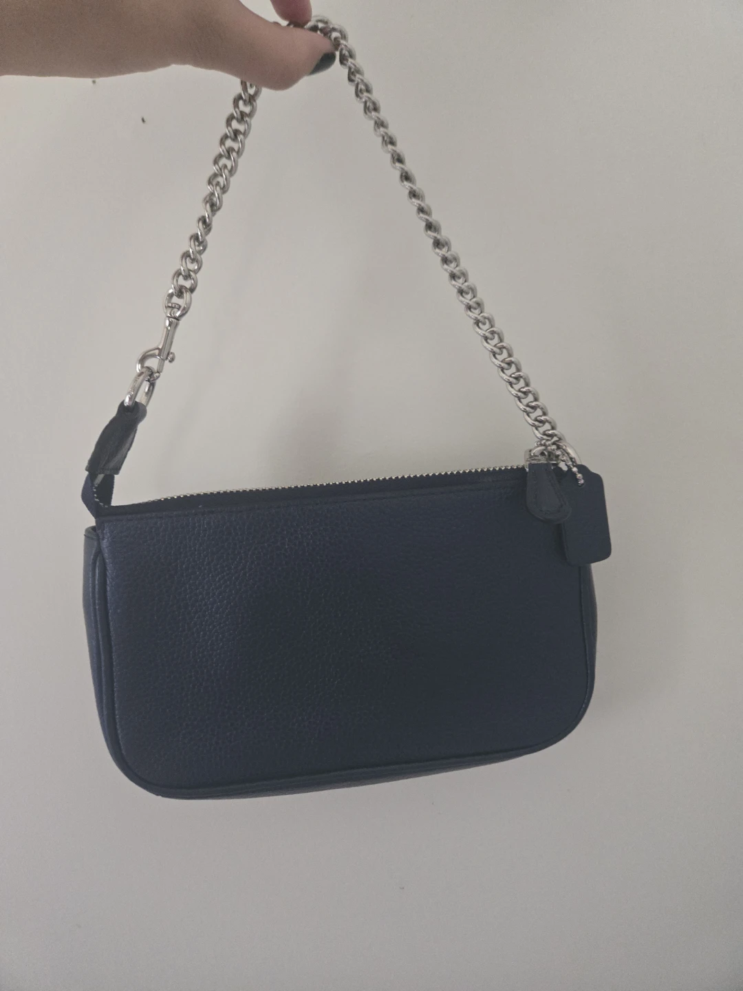 Coach Navy Pebbled Leather Wristlet Pouch - photo 2