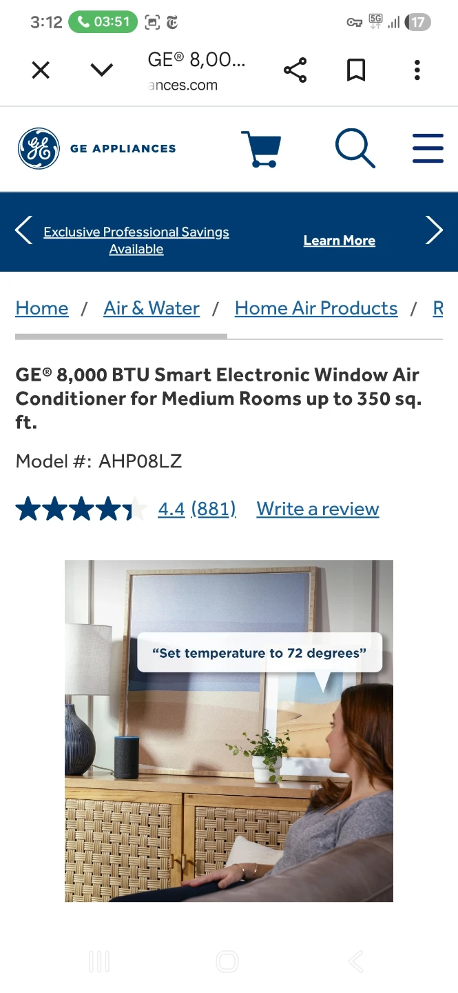Transparent Seller's GE 8,000 BTU Smart Window Air Conditioner - photo 3