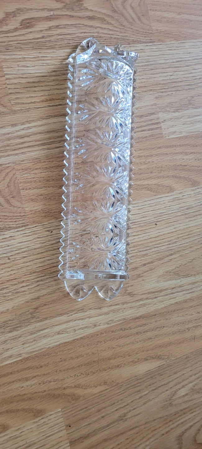Vintage Crystal Glass Relish or Olive Tray - photo 3