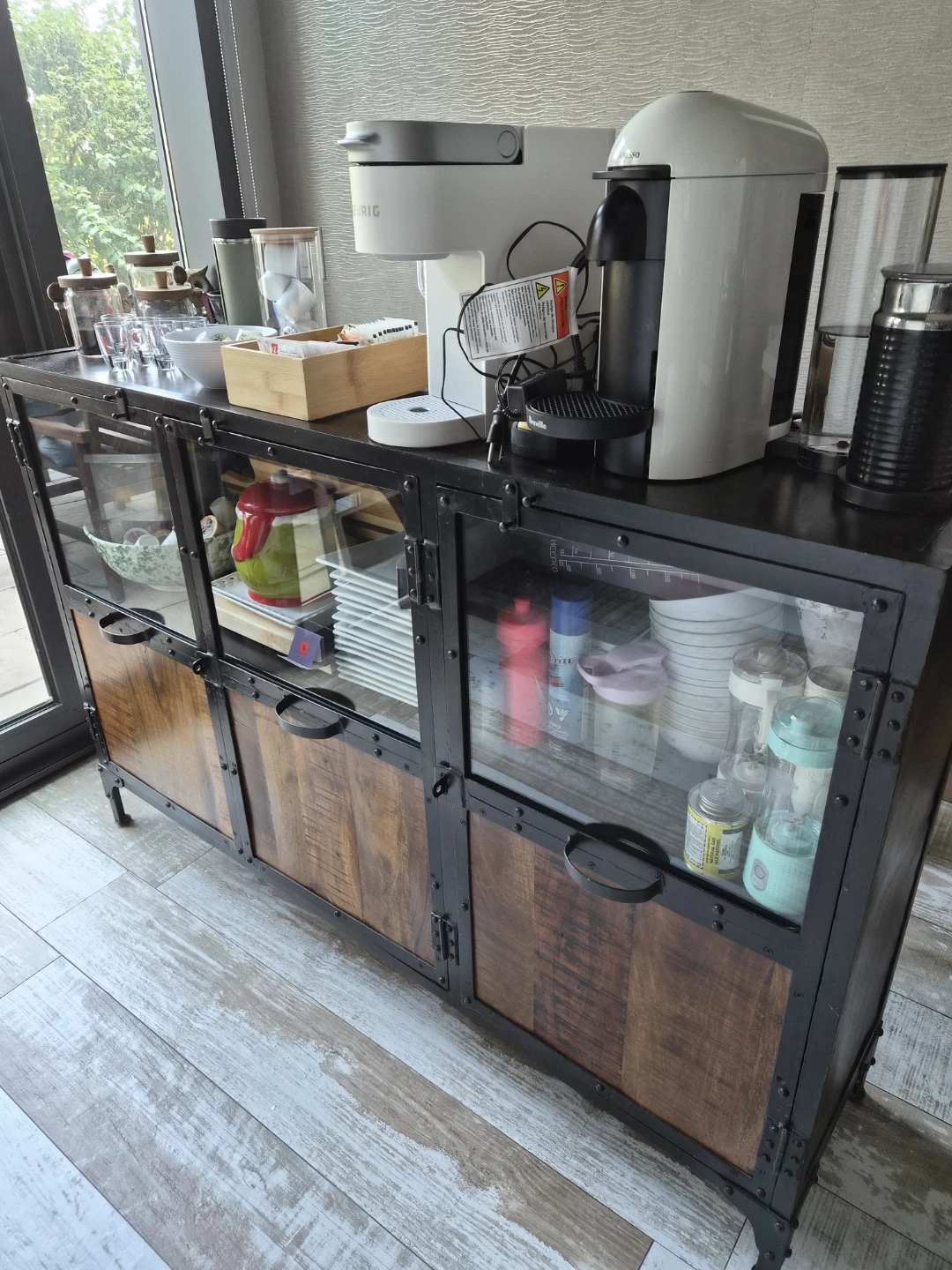 Industrial Style Metal and Wood Sideboard - photo 3