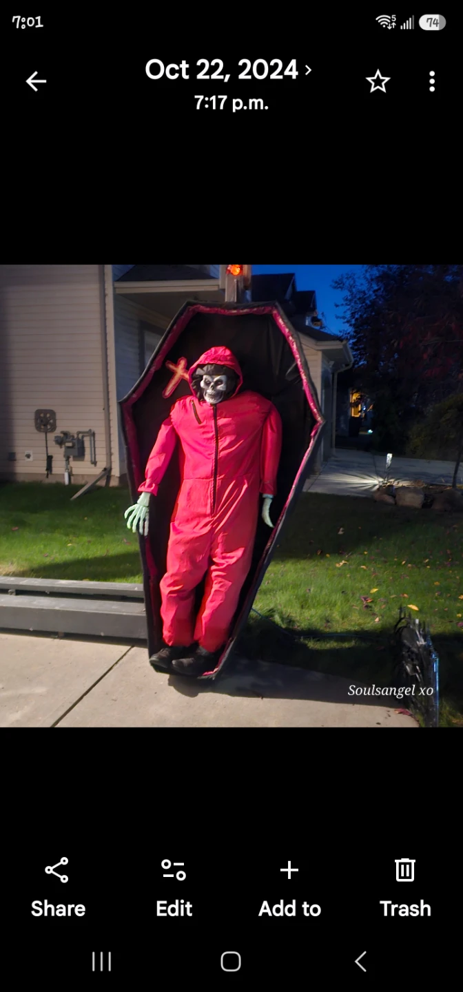 Halloween Coffin Prop with Skeleton - photo 2