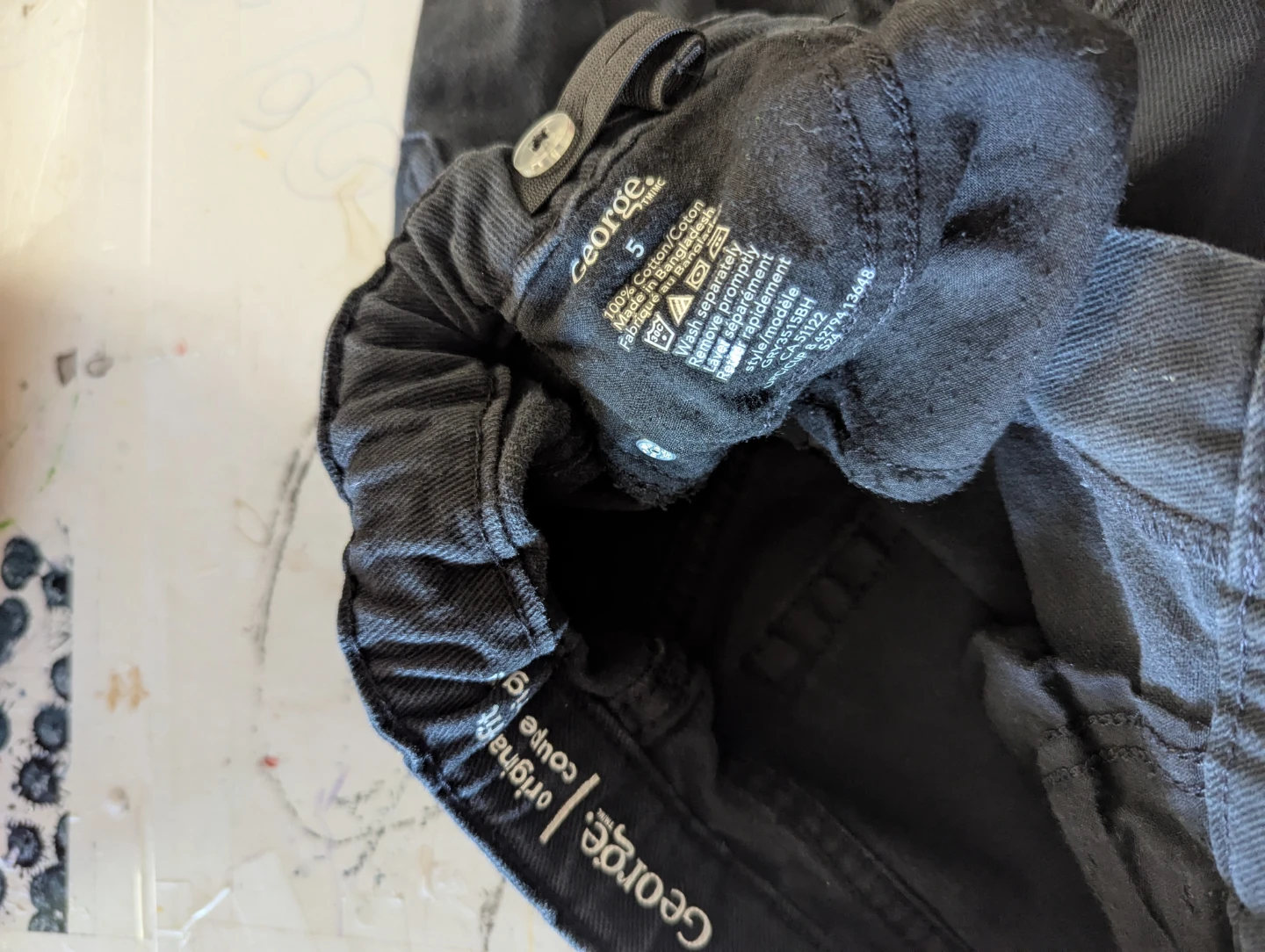 George Kids Black Jeans Size 5 - photo 2