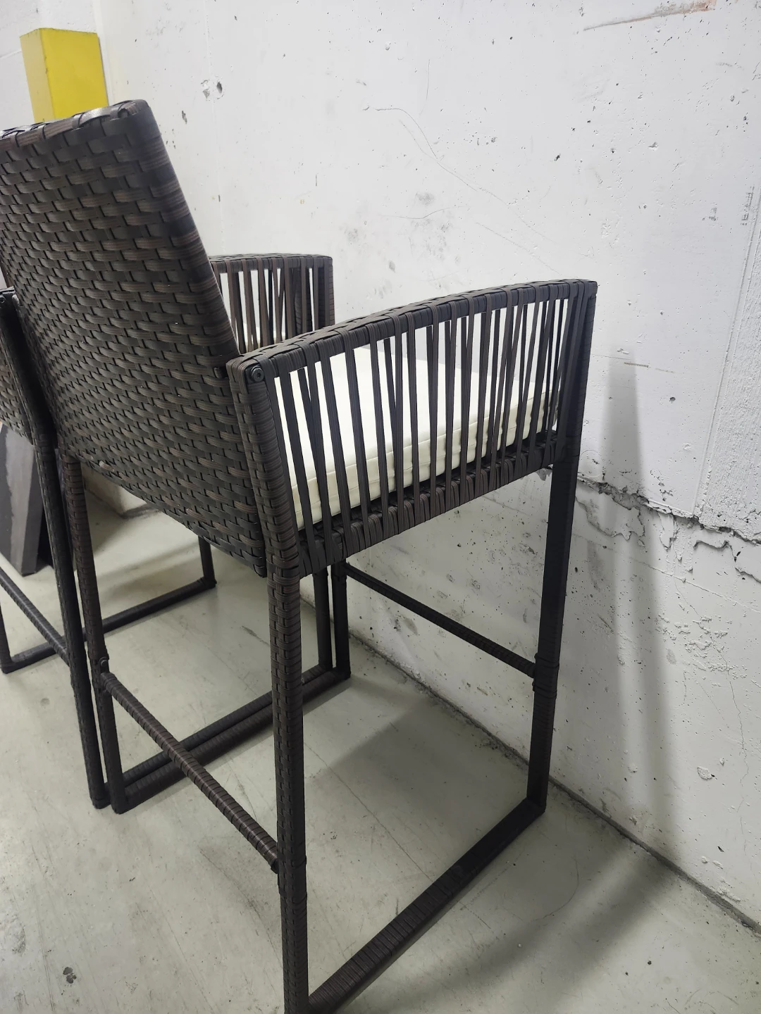 Set of Two Brown Wicker Bar Stools - photo 2