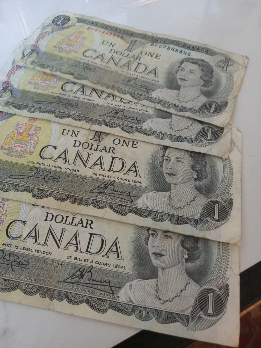 Set of 1973 Canadian One Dollar Bills