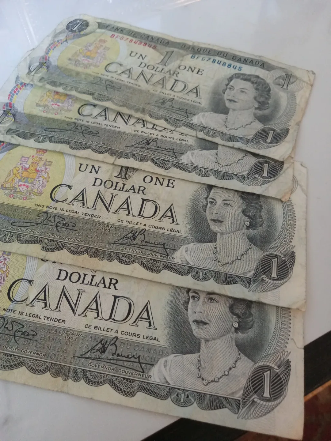 Set of 1973 Canadian One Dollar Bills