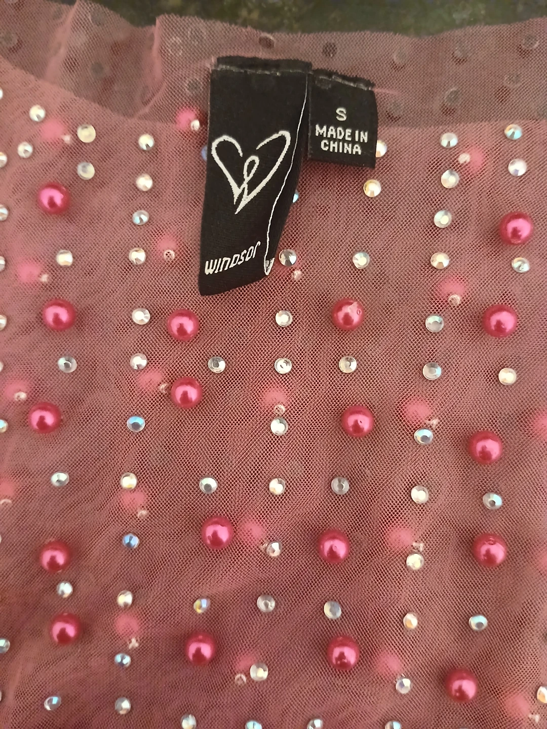 Windsor Pink Mesh Pearl Long Sleeve Top - photo 2