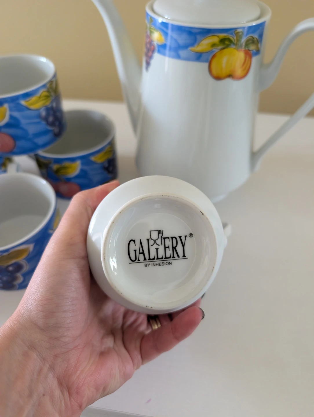 90s FRUIT PRINT CERAMIC TEA SET - photo 5