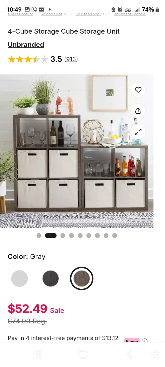 Wooden Storage Cabinet with Woven Baskets - photo 2