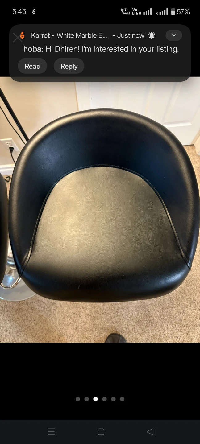 Pair of Black Swivel bar stools - photo 3