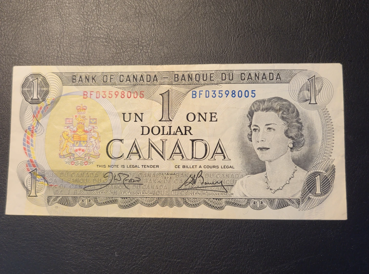 1973 Bank of Canada One Dollar Bill