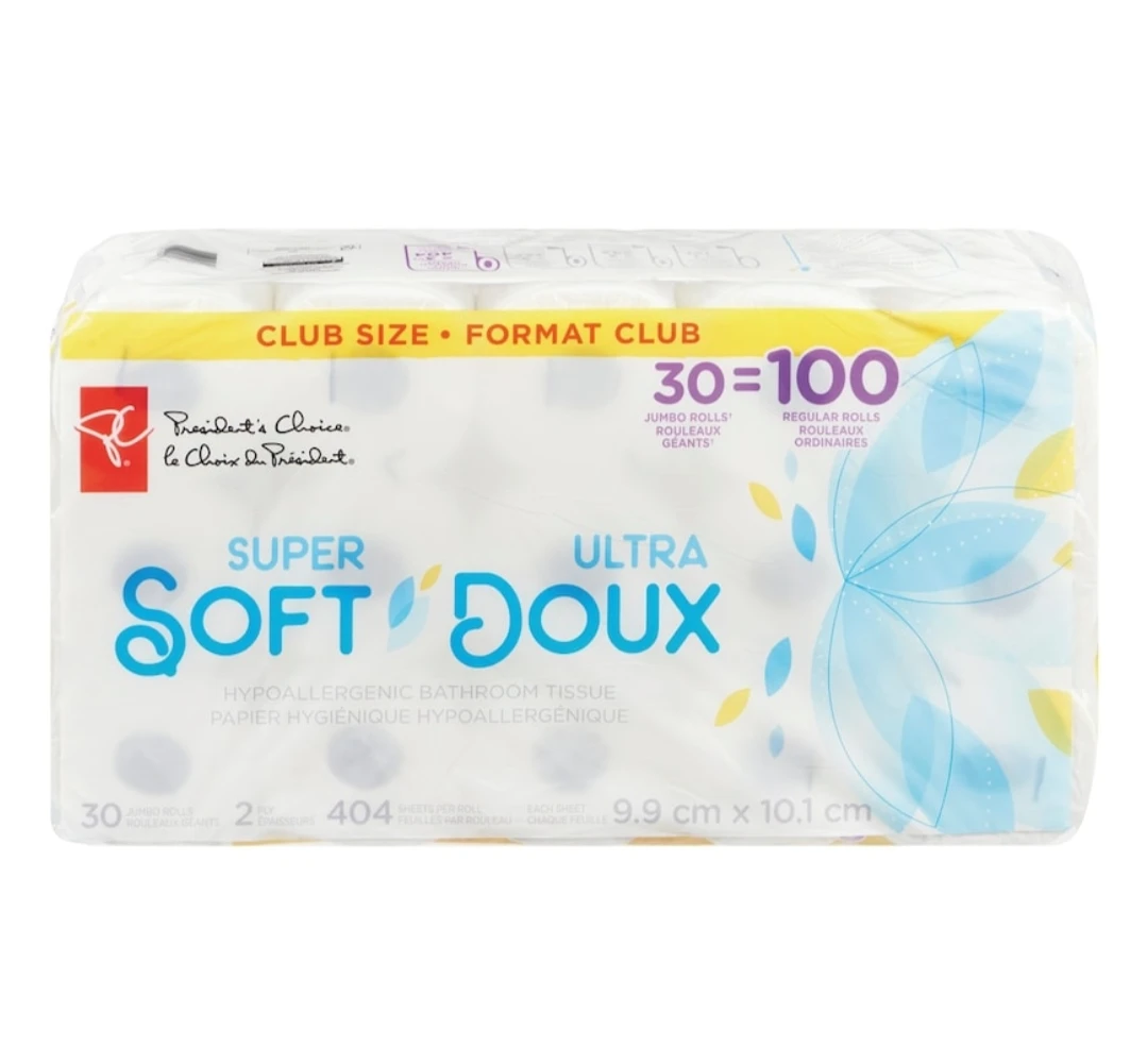 President's Choice Super Soft Bathroom Tissue 30 Jumbo Rolls