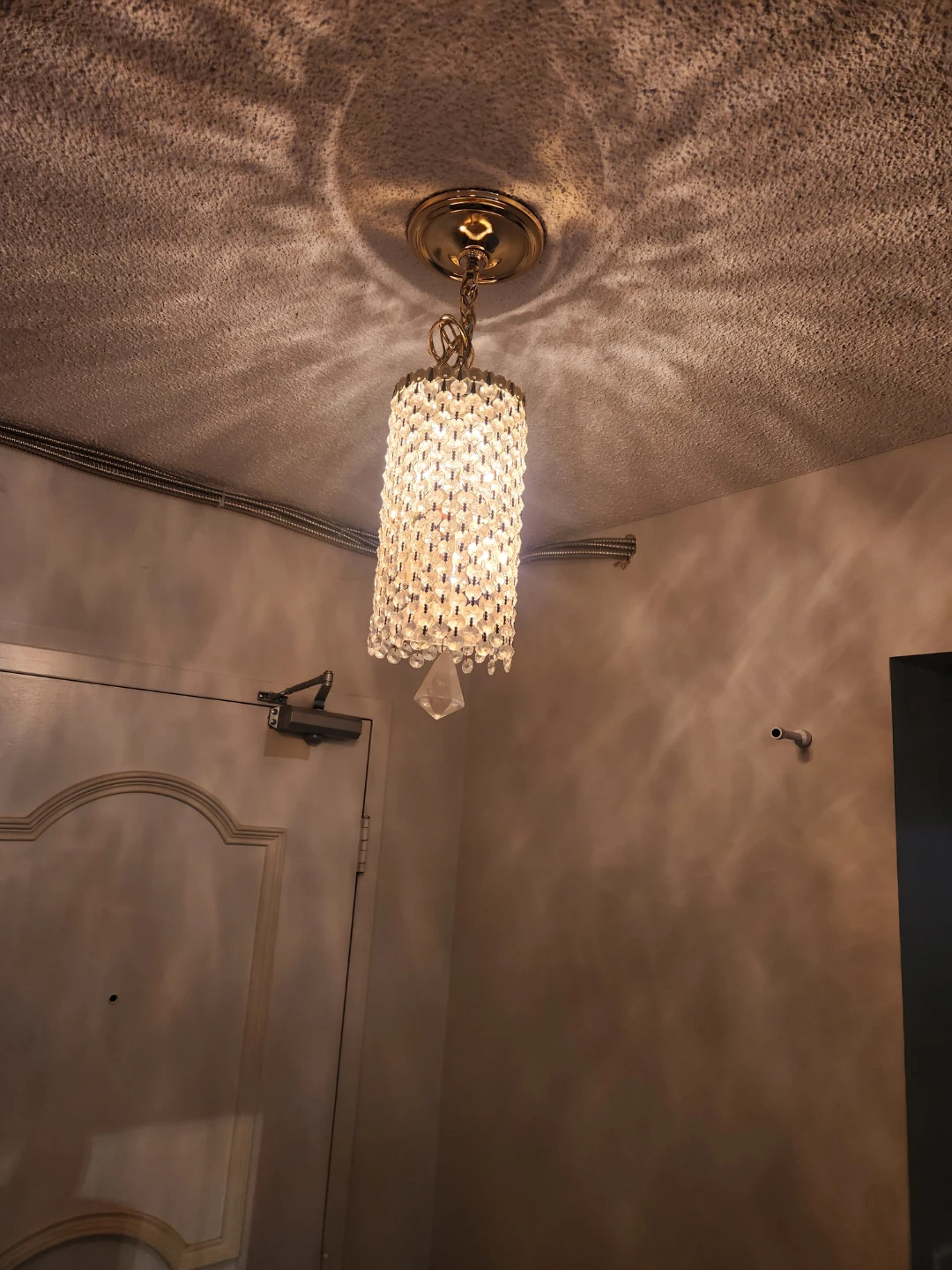 Vintage Crystal Bead Ceiling Chandelier
