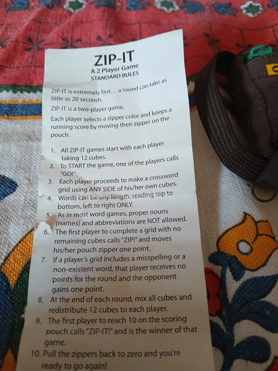 ZIP-IT 2-Player Word Game - photo 2