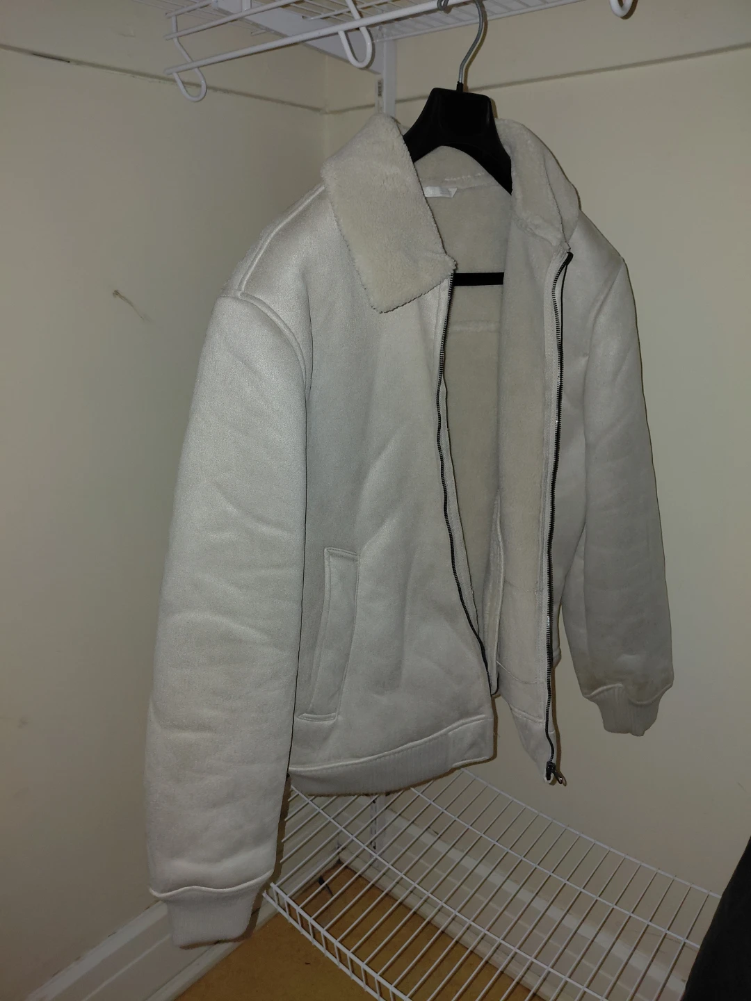 Zara Faux Shearling Bomber Jacket