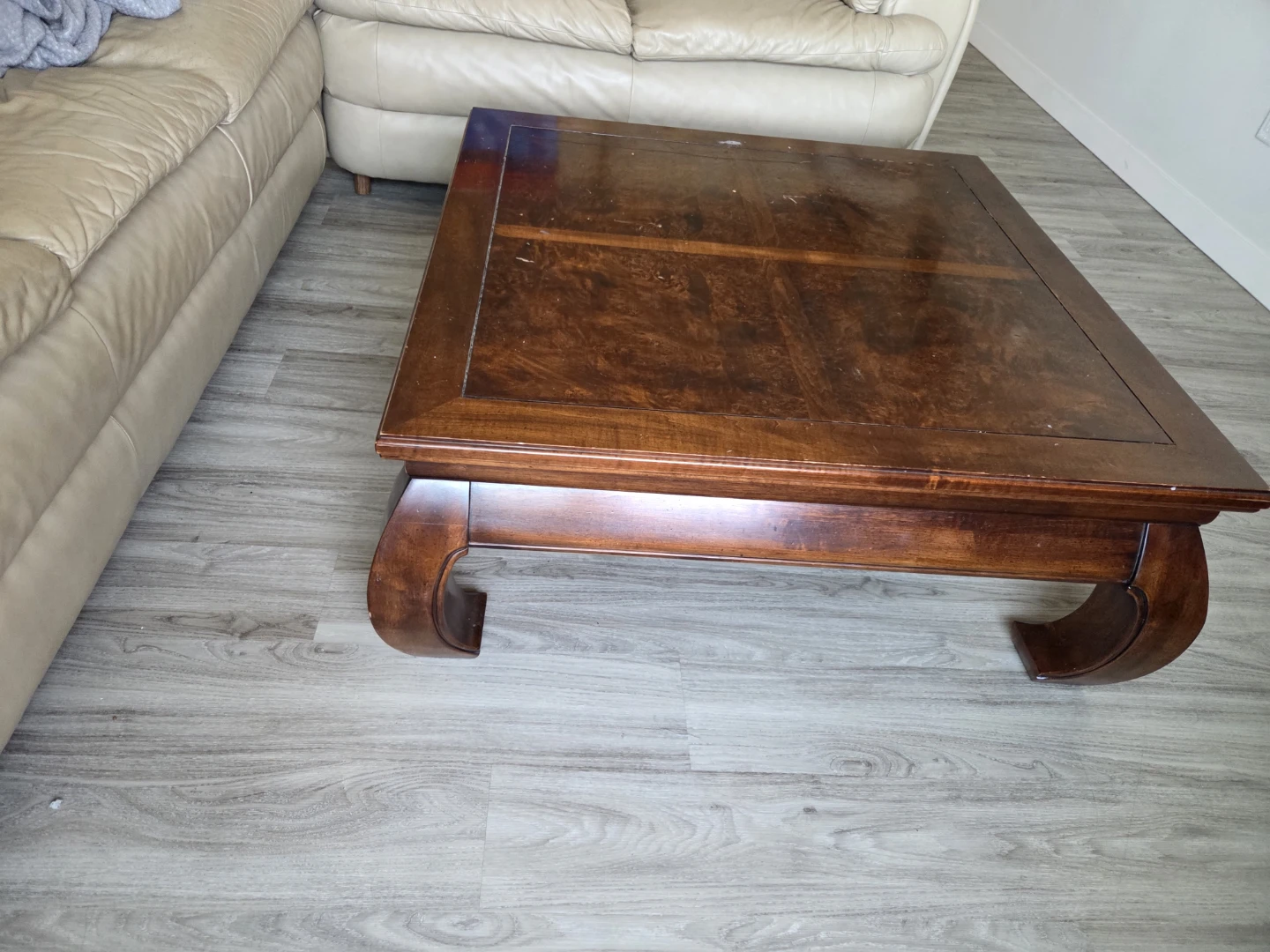 Large Square Wooden Coffee Table