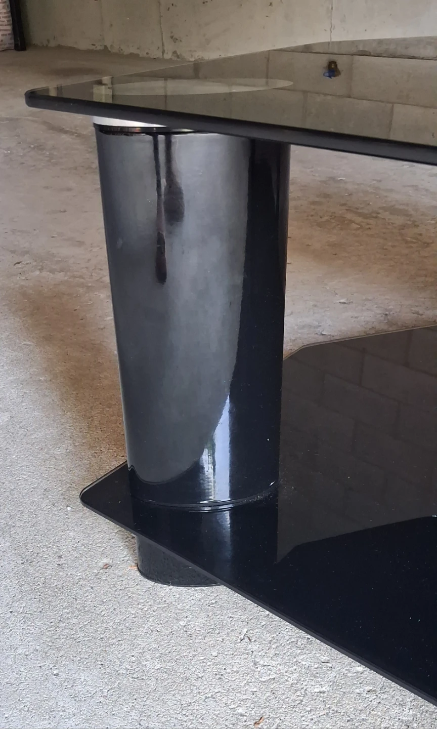 Black Tempered Glass TV Stand - photo 3