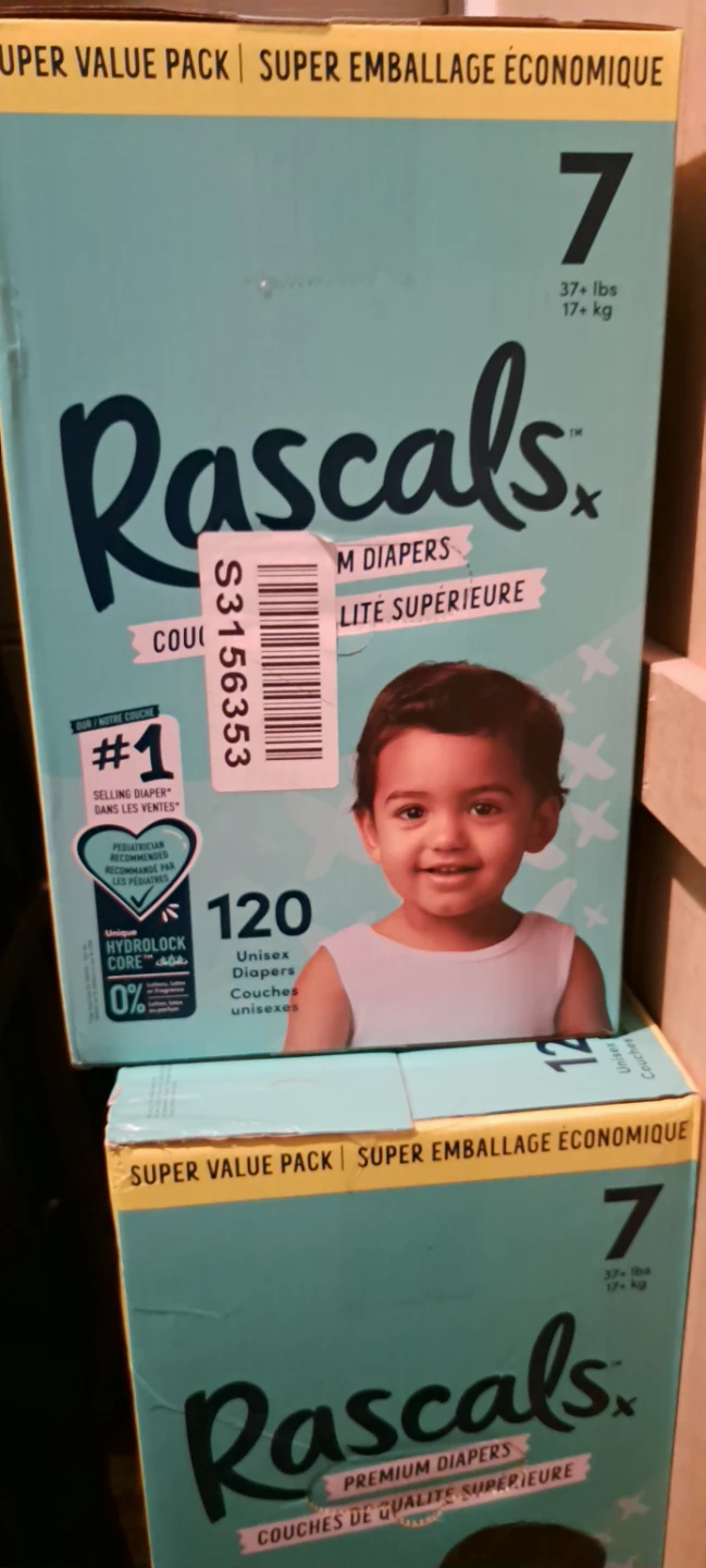 Rascals Premium Diapers Size 7 - 120 Count