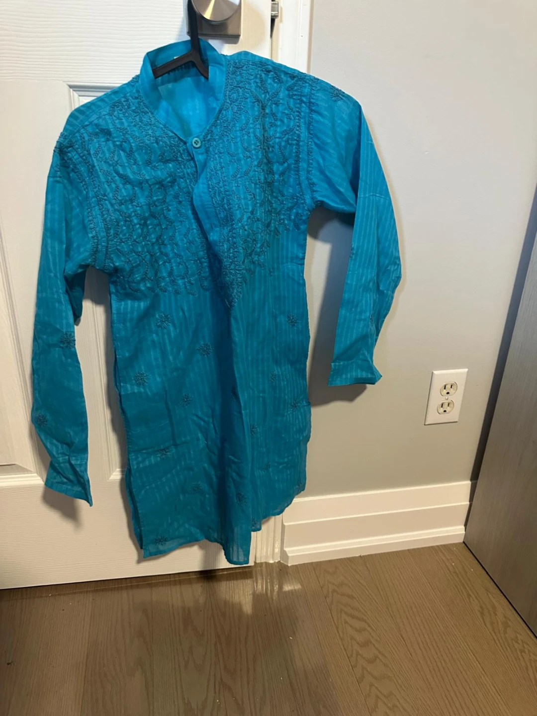 Blue Embroidered Kurta with Trousers