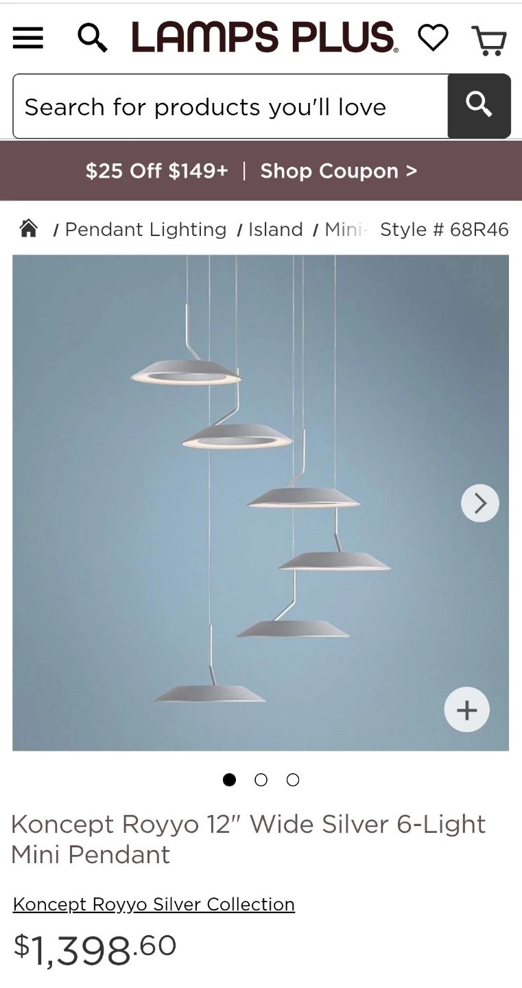 Koncept Royyo 12" Silver 6-Light Mini Pendant - photo 4